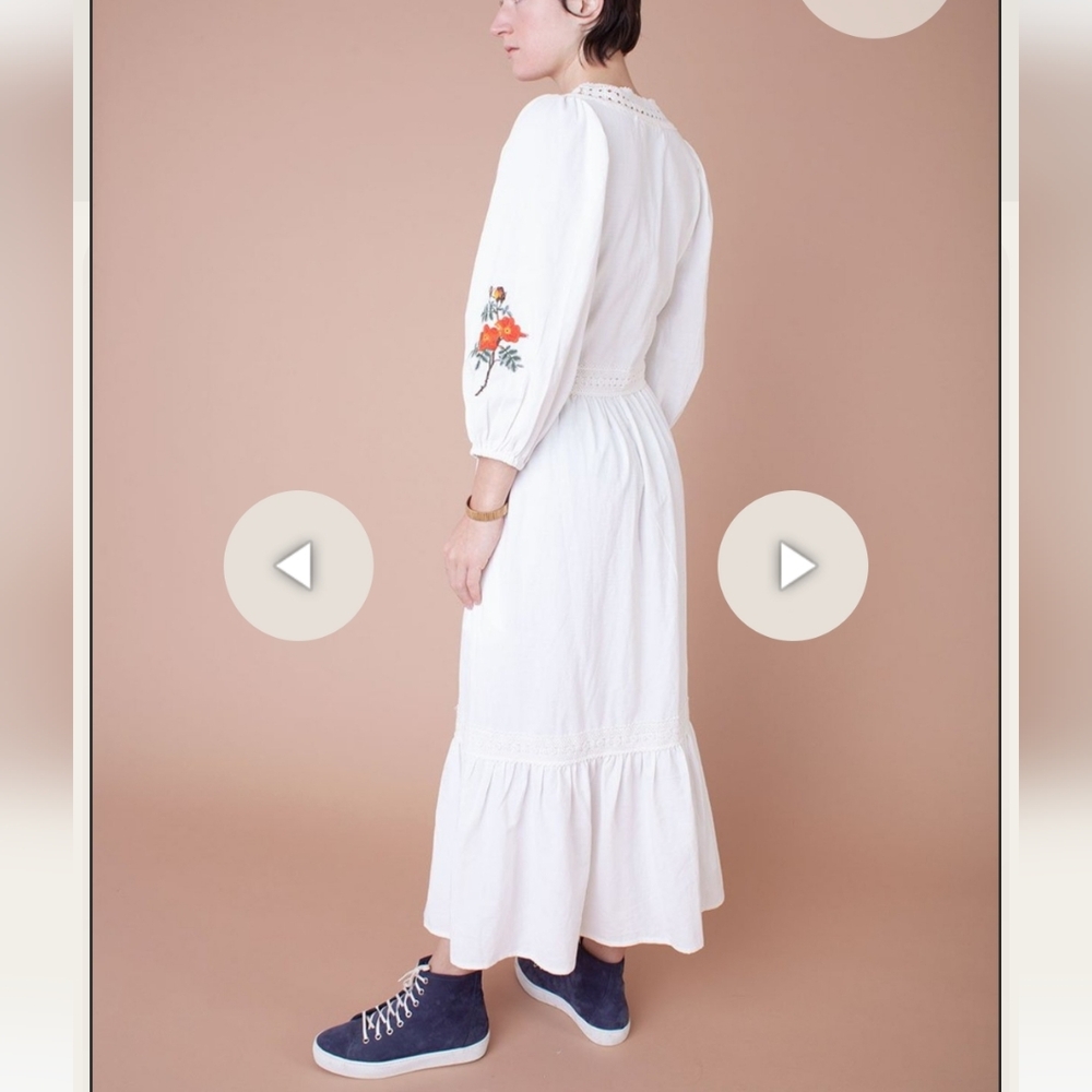 Meadows Iris Floral Embroidered White Dress - Picture 8 of 10